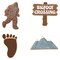 CookieCutter.com Big Foot 4 Piece Cookie Cutters Set, Wooden Sign, Mountains, Foot Print, Tin Plate Steel, USA